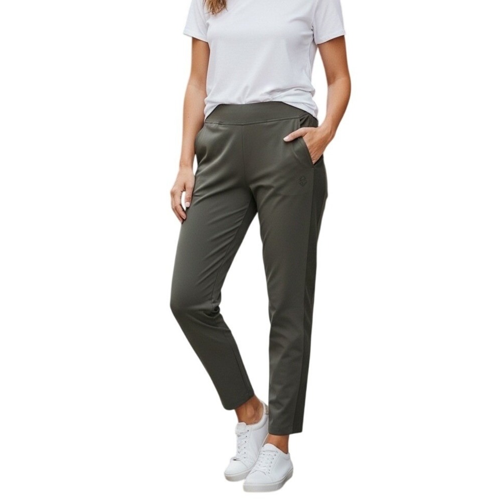 Athleta Brooklyn Ankle Pant Olive Green Women's Size 10 Athletic Casual Travel